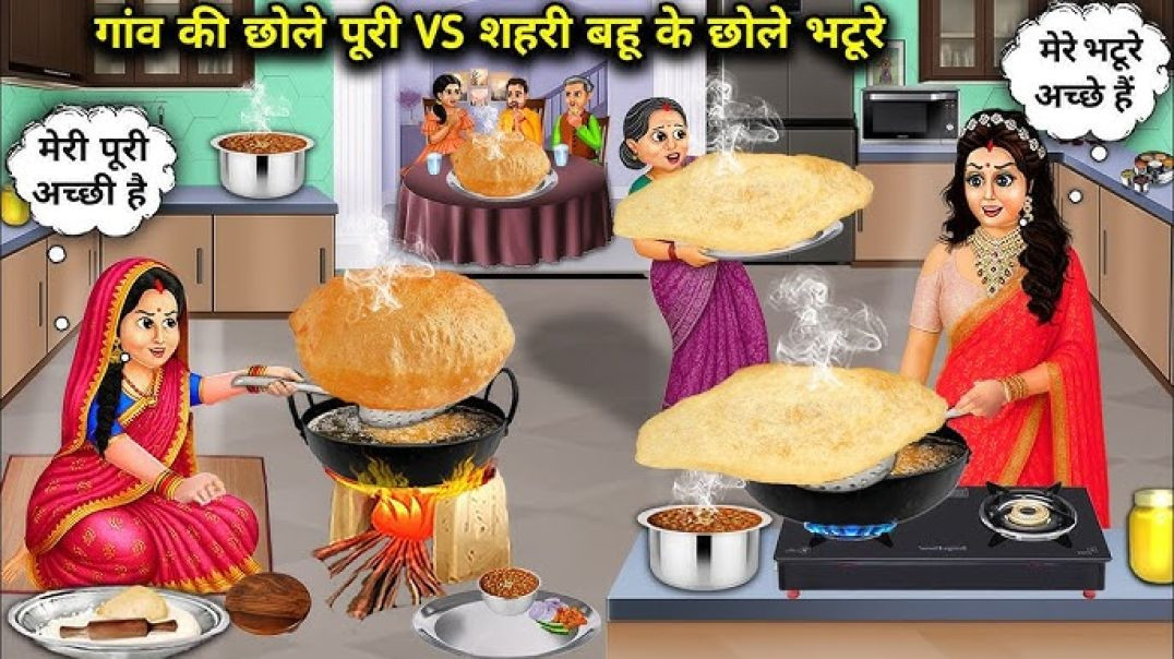 #गांव की छोले पूरी VS #शहरी के छोले भटूरे_#village Chole Puri VS City #daughter in Law (1080P