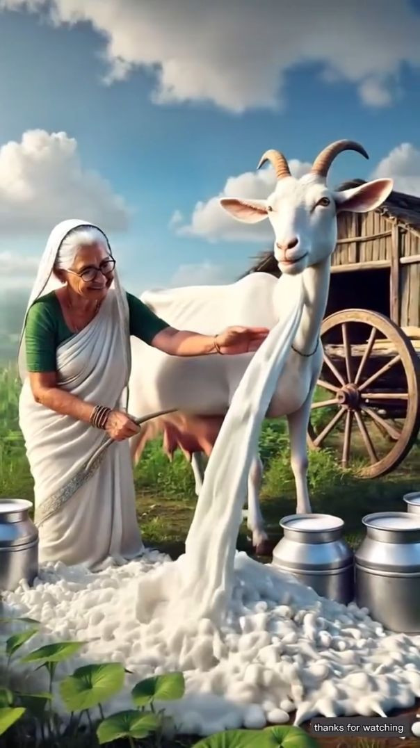 Grandmother goat was attacked by a lion _ai